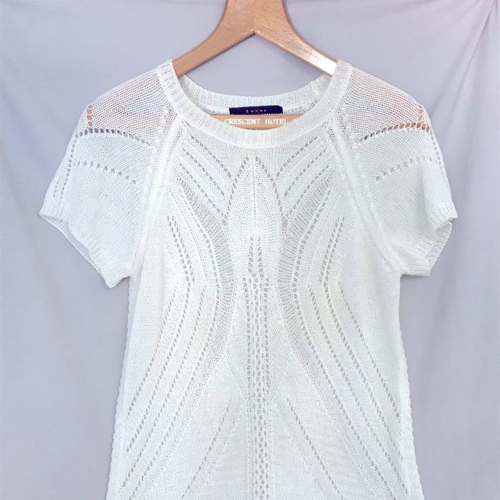 Short Sleeve Loose-Knit Sweater Blouse